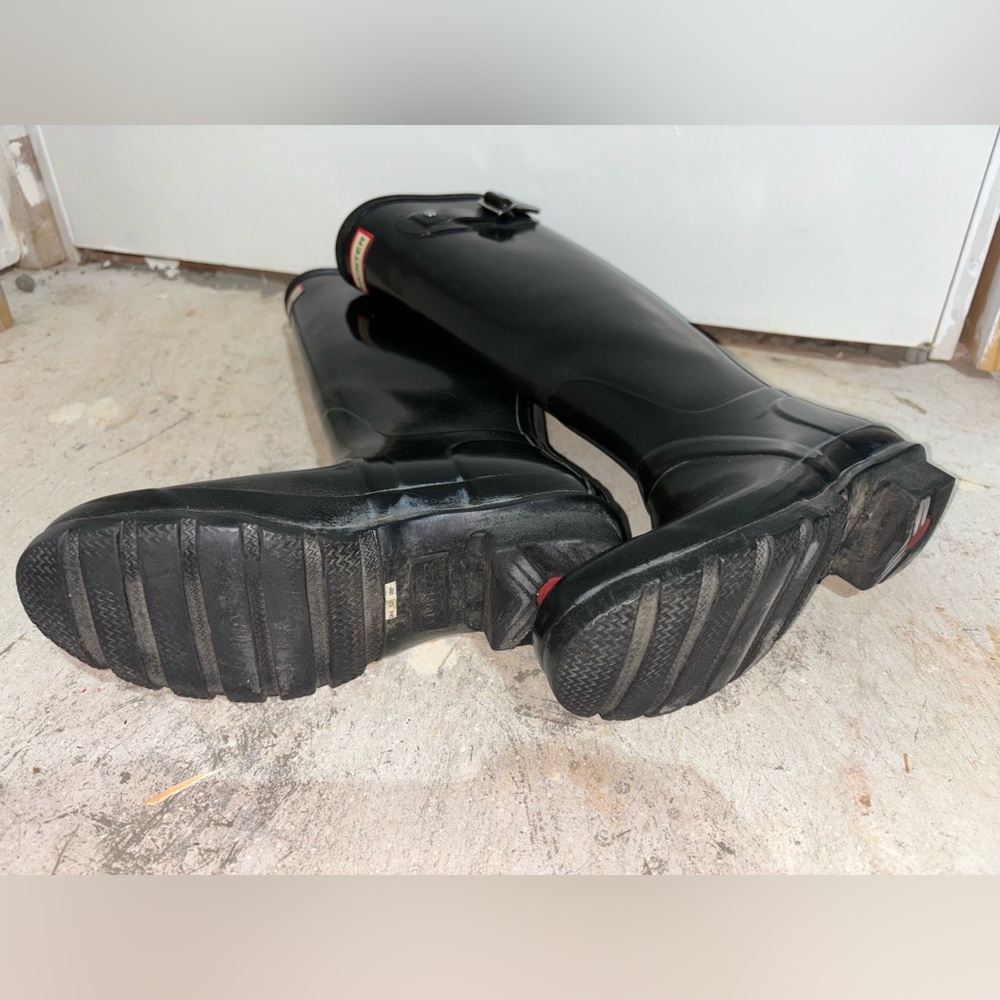 Hunter Women's Original Tall Gloss Rain Boots size 6 black - Picture 14 of 16